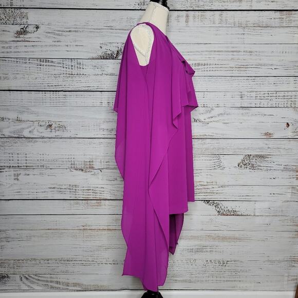 Badgley Mishka Belle Sleeveless Sheath Dress Tiered Top Purple | Size 2 - Picture 2 of 11